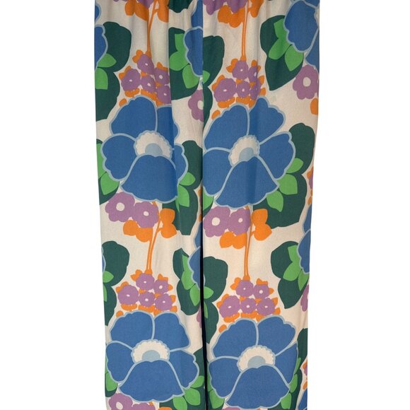 2/$30 Zara XS Wide-Leg Floral Print Pants Elastic Waist - Picture 8 of 14